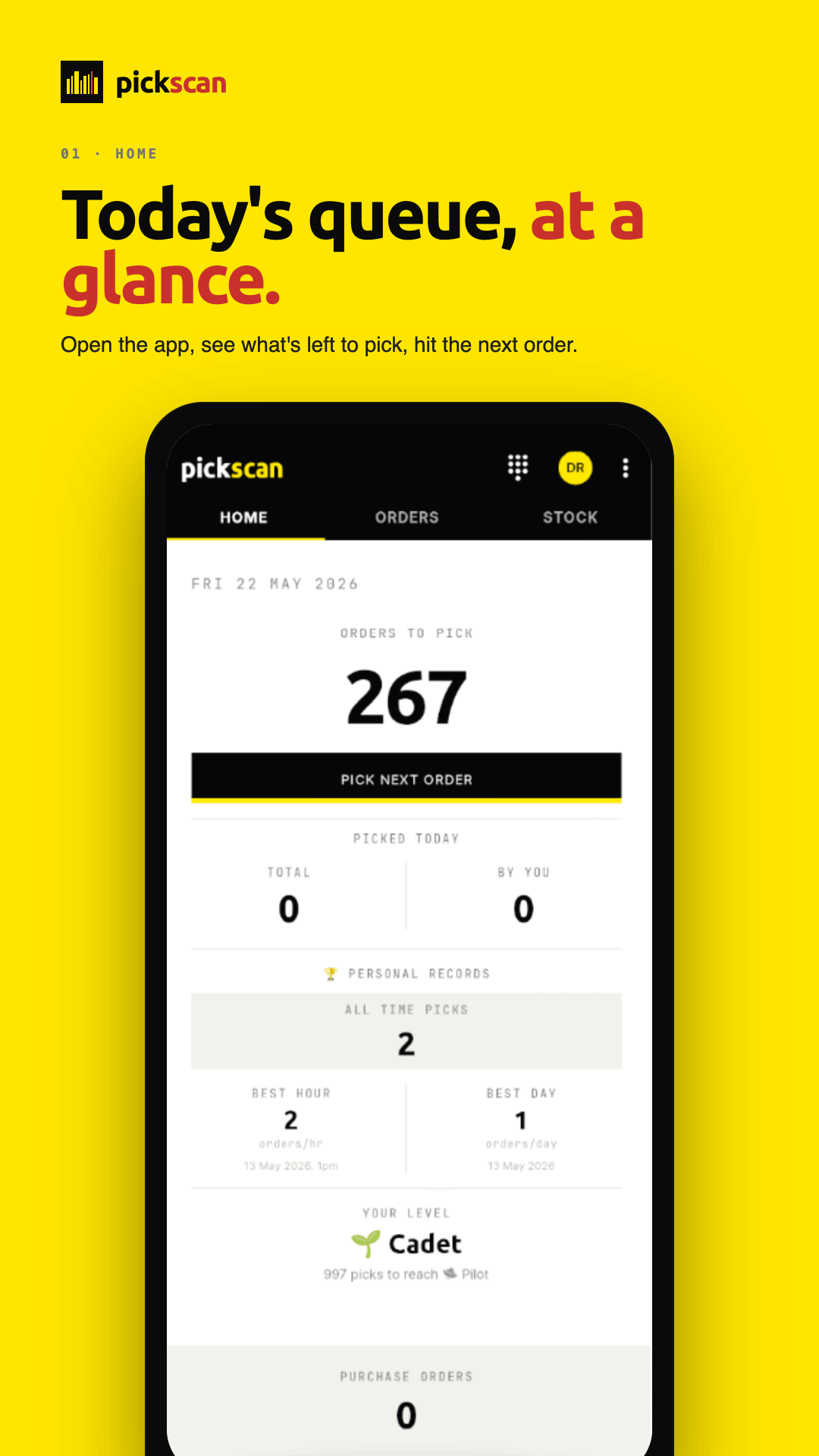 Picker home screen